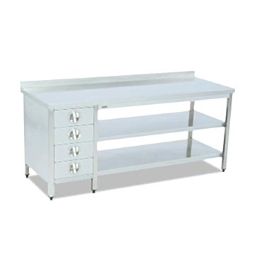 ÇALIŞMA TEZGAHI (Taban ve Ara Raflı - Blok Çekmeceli)